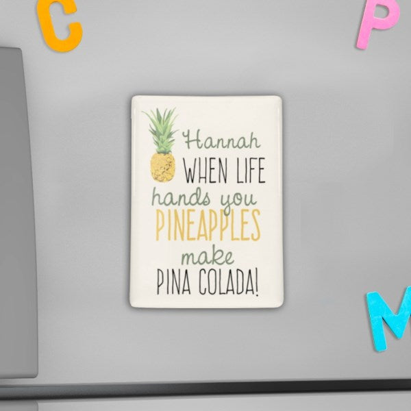 Personalised Pineapple Fridge Magnet - Myhappymoments.co.uk