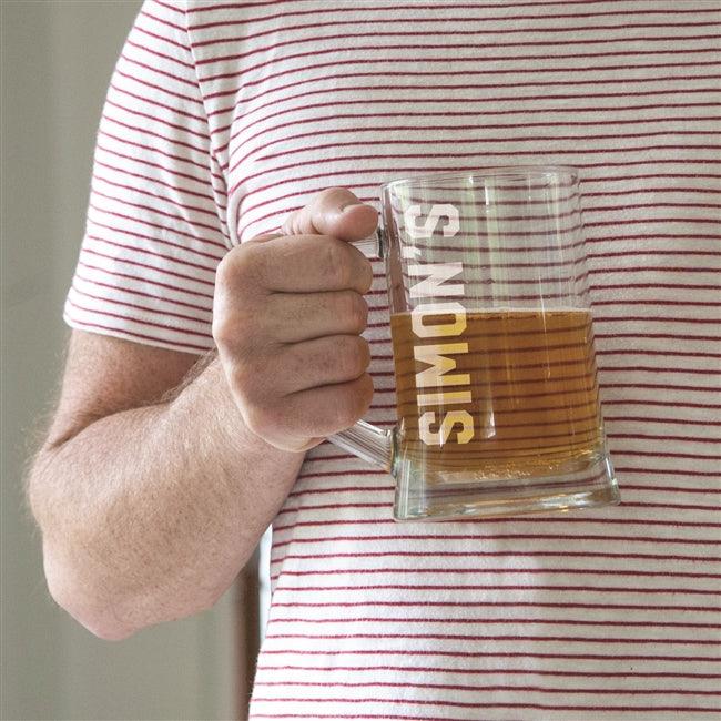 Engraved Beer Name Glass Tankard