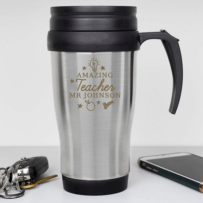 Personalised Amazing Teacher Travel Mug - Myhappymoments.co.uk