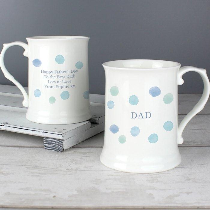 Personalised Blue Spot 15oz Mug