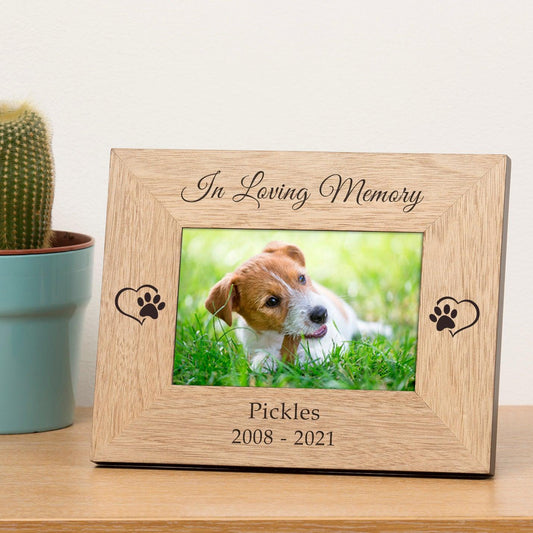 Personalised Dog Memorial Photo Frame - In Loving Memory