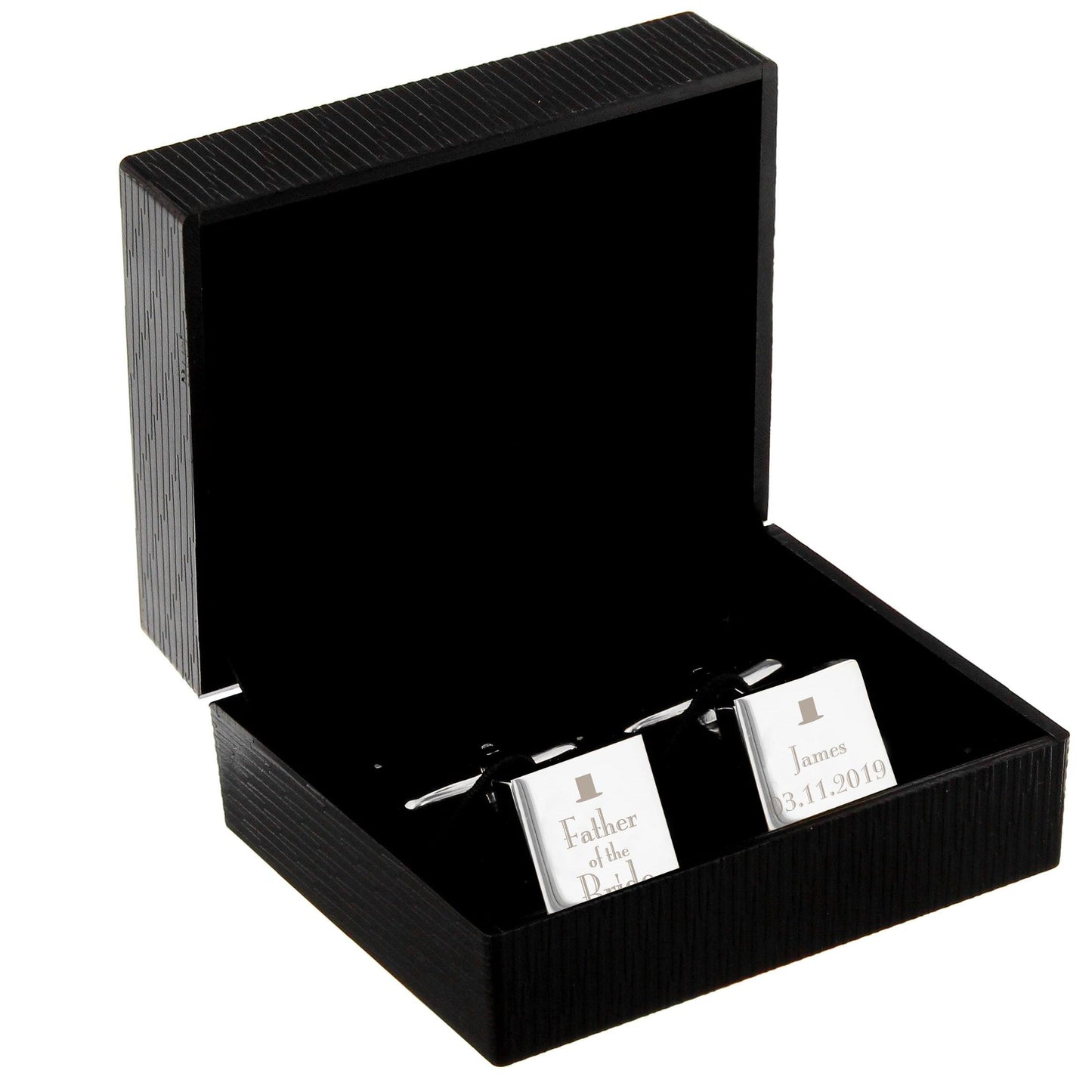 Personalised Decorative Wedding Father of the Bride Square Cufflinks - Myhappymoments.co.uk