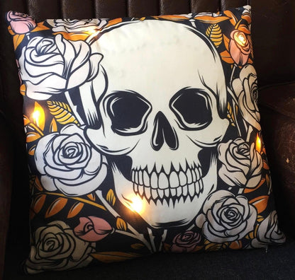 Skulls and Roses LED Cushion