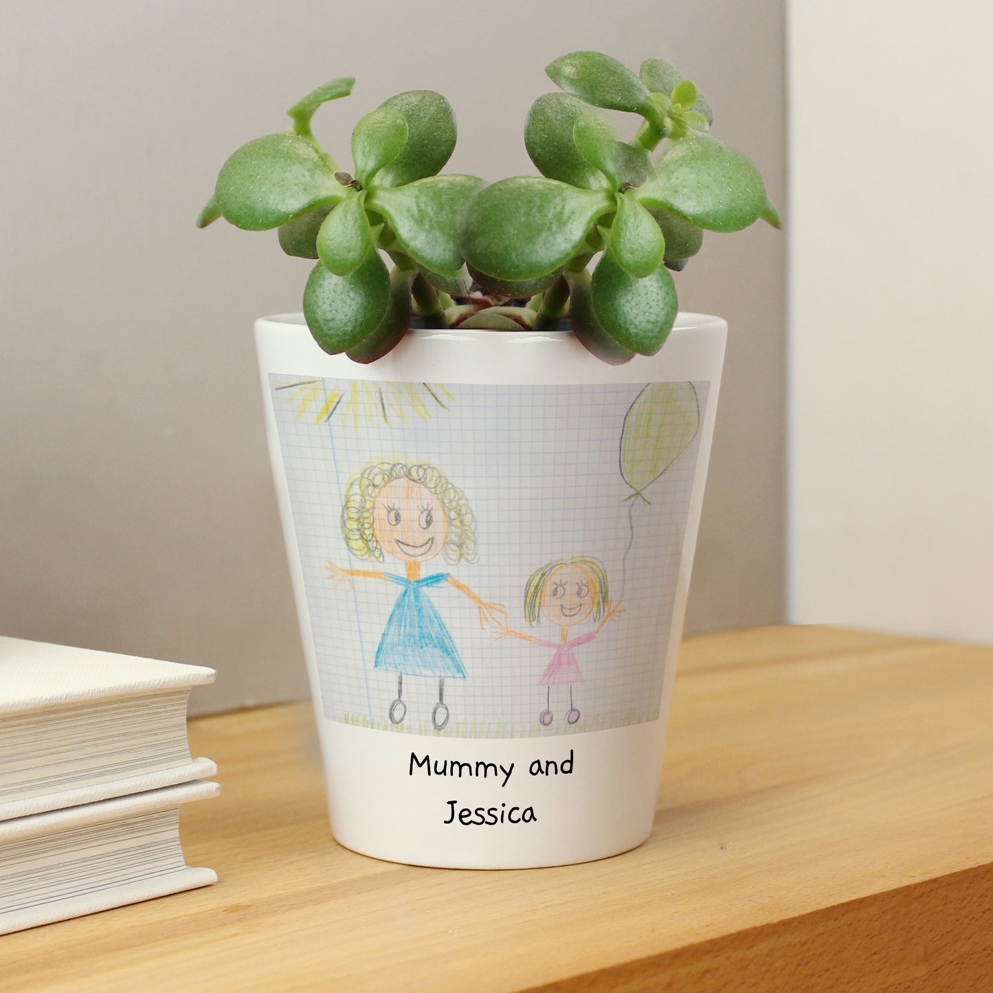 Personalised Childrens Drawing Photo Upload Plant Pot - Gift From Child