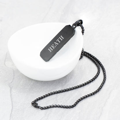 Personalised Men's Black Steel Dog Tag Necklace