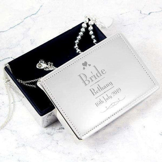 Personalised Wedding Bride Jewellery Box - Myhappymoments.co.uk