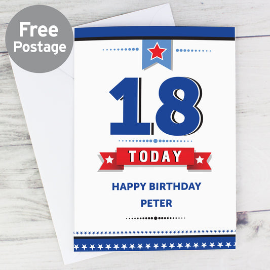 Personalised Age Birthday Star Card