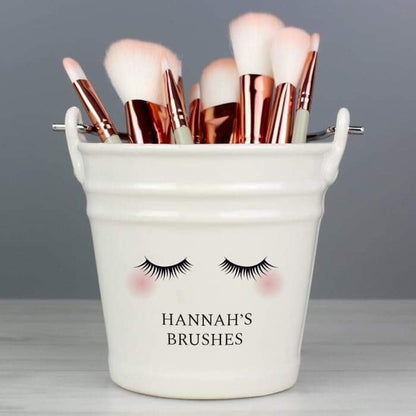 Personalised Eyelashes Porcelain Storage Bucket Or Pot - Myhappymoments.co.uk