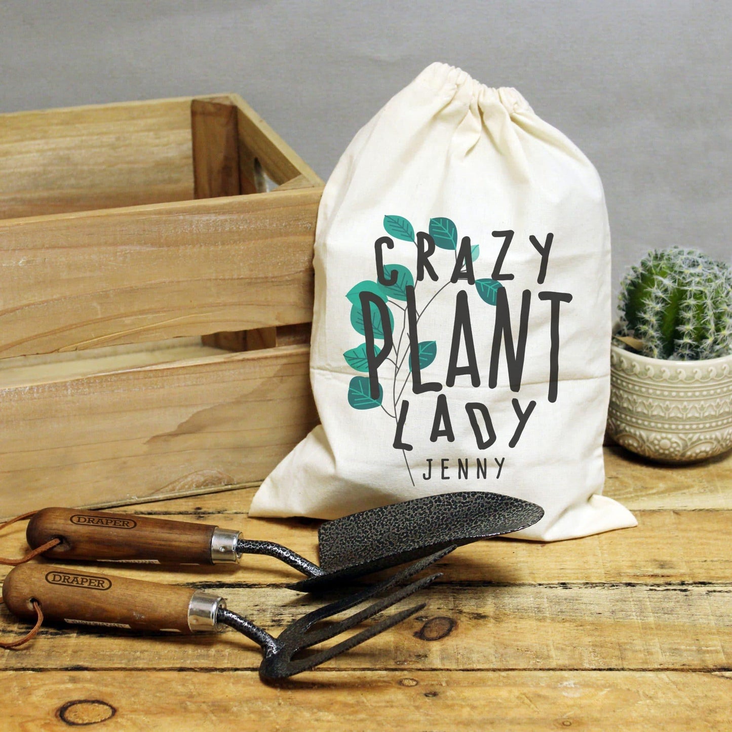 Personalised Crazy Plant Lady Gardening Tool Set - Myhappymoments.co.uk