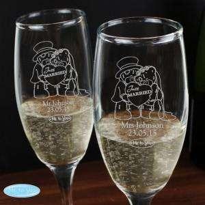 Personalised Me To You Engraved Wedding Pair of Flutes with Gift Box - Myhappymoments.co.uk