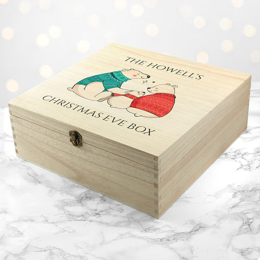 Personalised Polar Bear Family Christmas Box