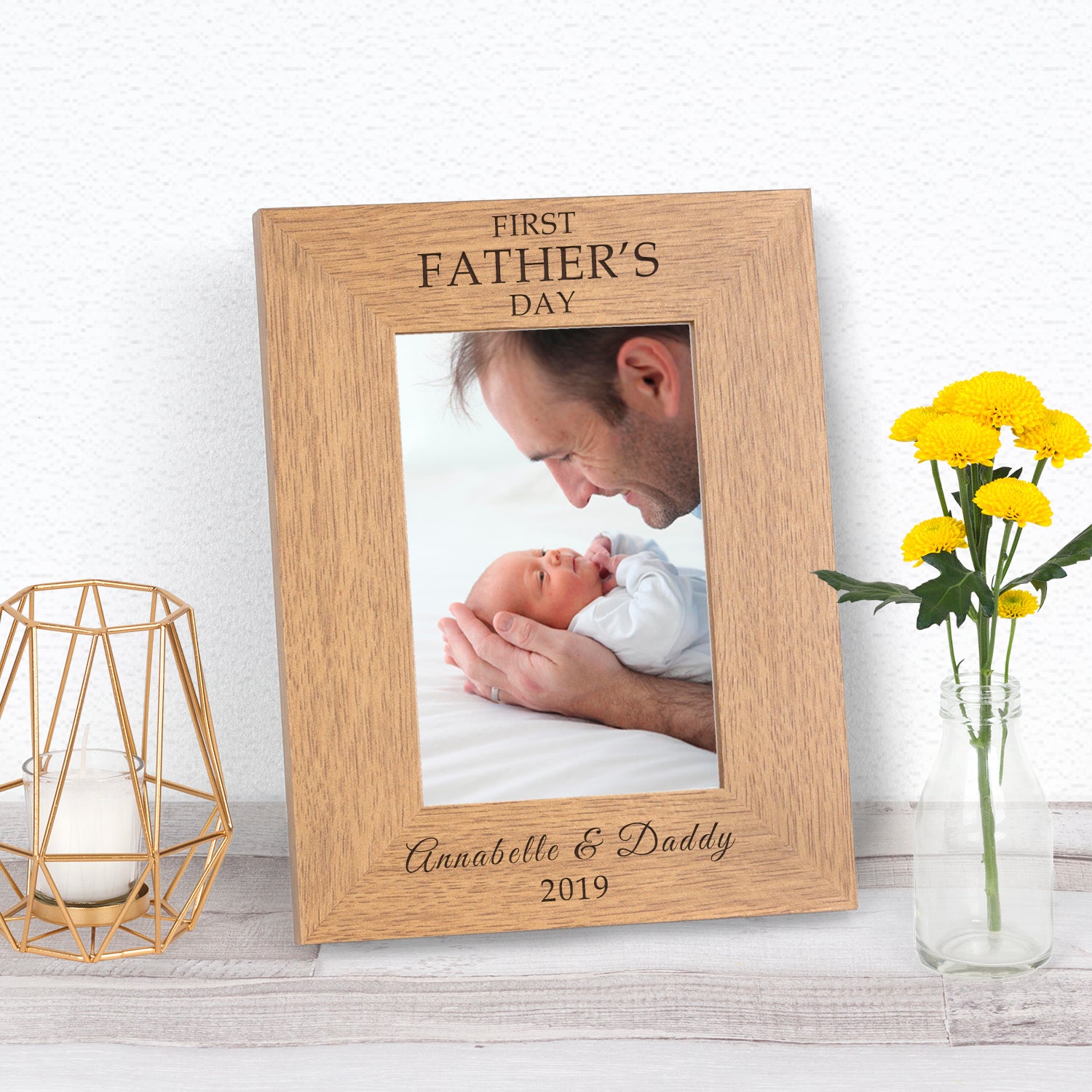 Personalised First Fathers Day Photo Frame 6x4 - Myhappymoments.co.uk