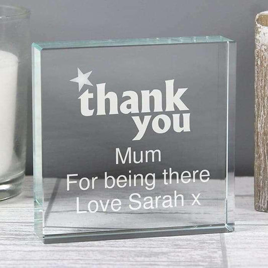 Personalised Thank you Large Crystal Token - Myhappymoments.co.uk