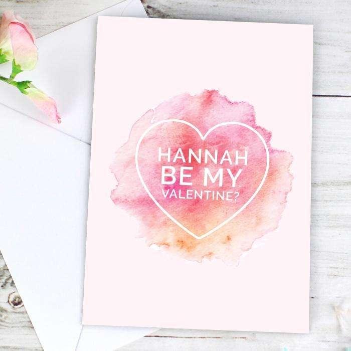 Personalised Be My Valentine Heart Card - Myhappymoments.co.uk