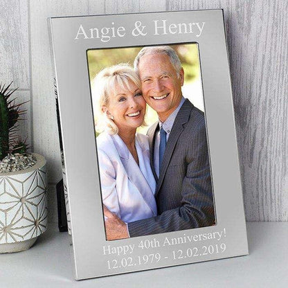 Personalised Silver Photo Frame 4x6 - Myhappymoments.co.uk