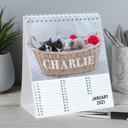 Personalised Cats and Kittens Desk Calendar 2021