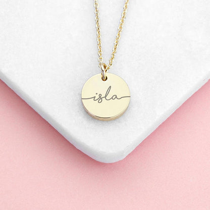 Personalised Gold Disc Necklace