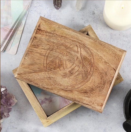 Wooden Triquetra Tarot Card Box