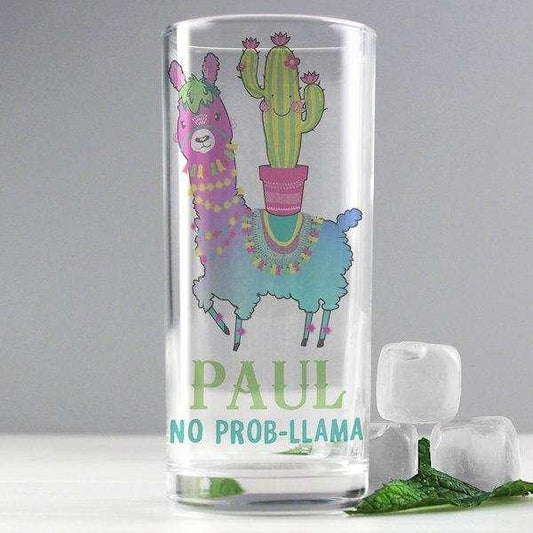 Personalised Llama Highball Glass - Myhappymoments.co.uk