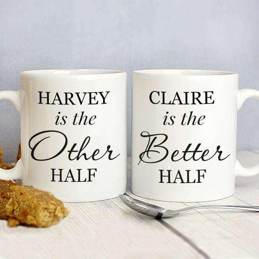 Personalised Other Half and Better Half Mug Set - Myhappymoments.co.uk