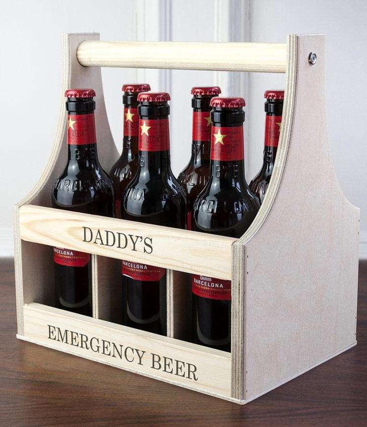 Personalised Wooden Beer Trug - Wooden Beer Carrier - Myhappymoments.co.uk