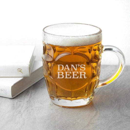 Personalised Dimpled Beer Glass