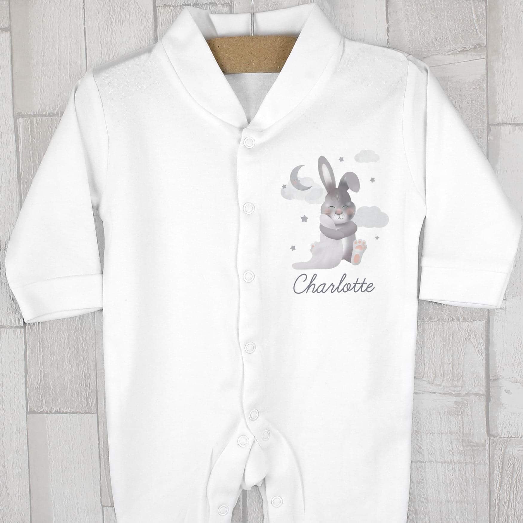 Personalised Baby Bunny Baby Grow - Myhappymoments.co.uk