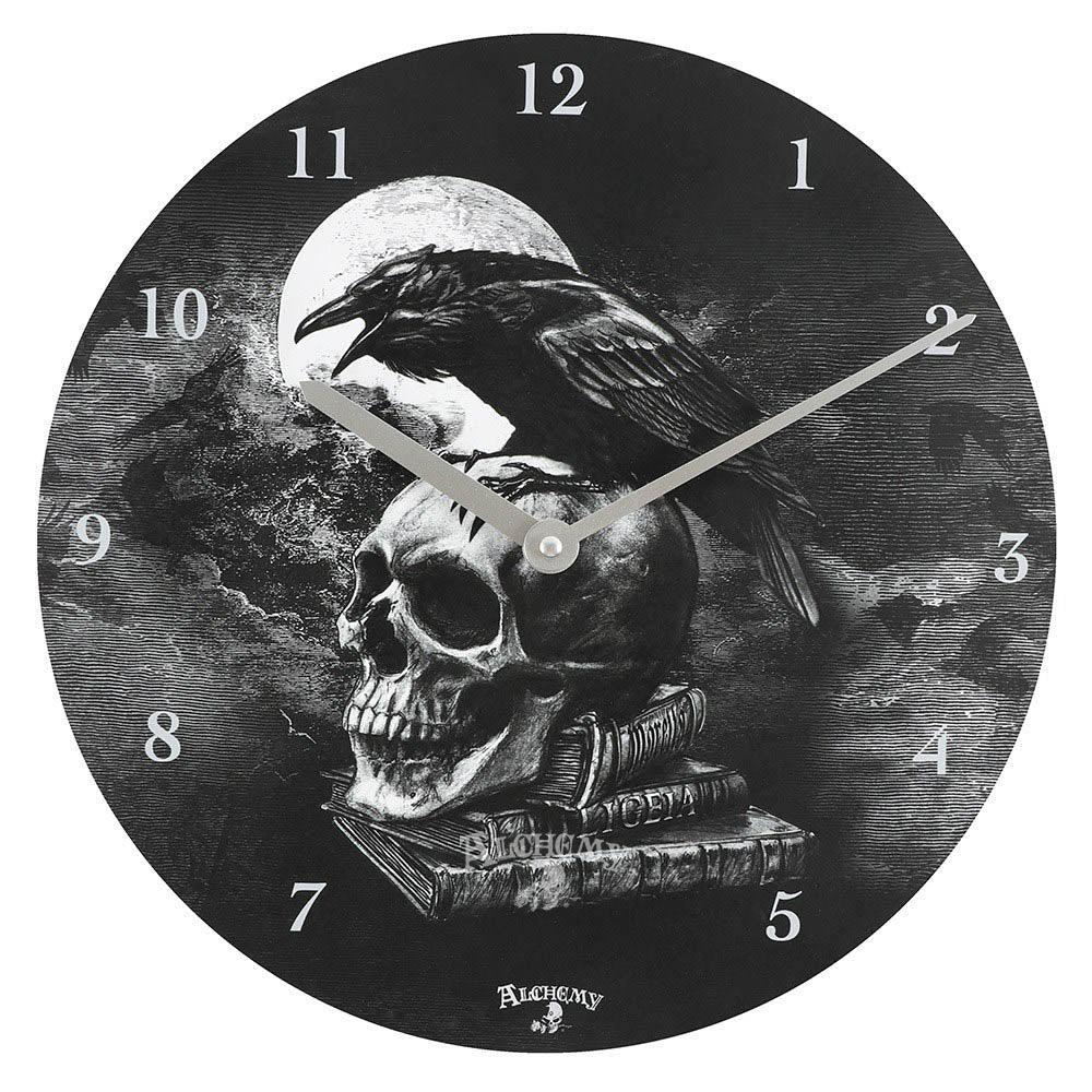 Alchemy Poe's Raven Skull Clock