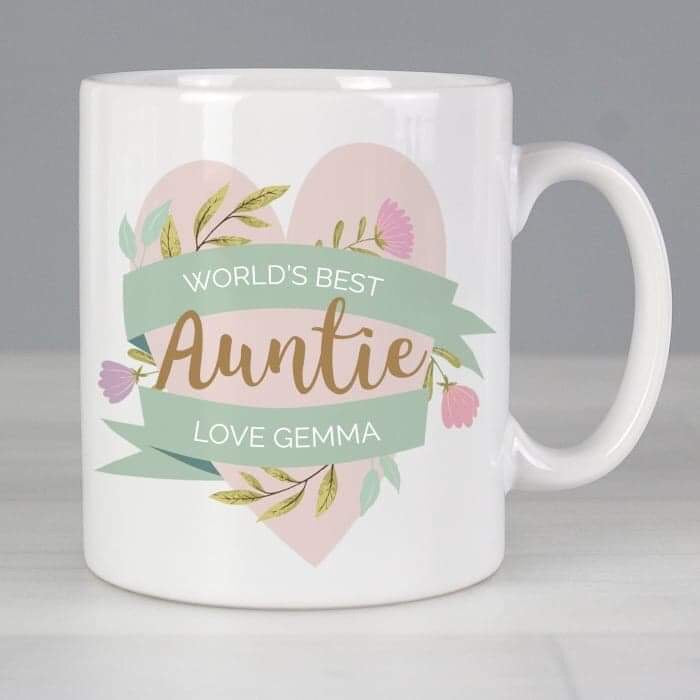 Personalised Floral Heart Mug - Myhappymoments.co.uk