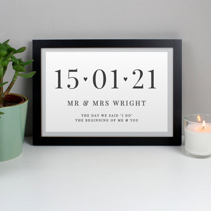 Personalised Special Date Landscape Black Wall Art