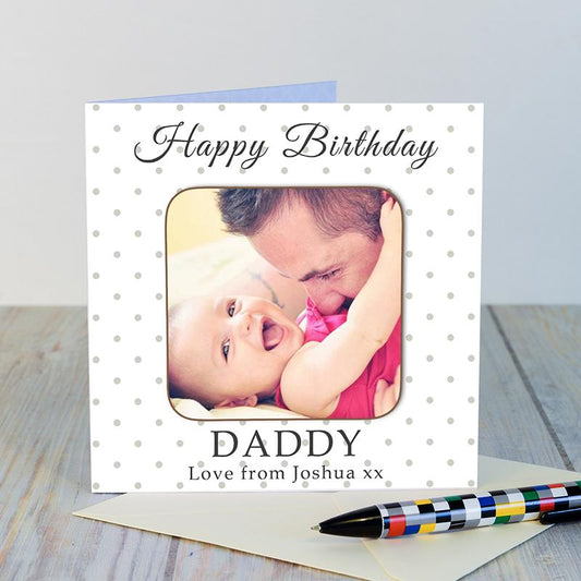 Personalised Photo Coaster Card- Happy Birthday