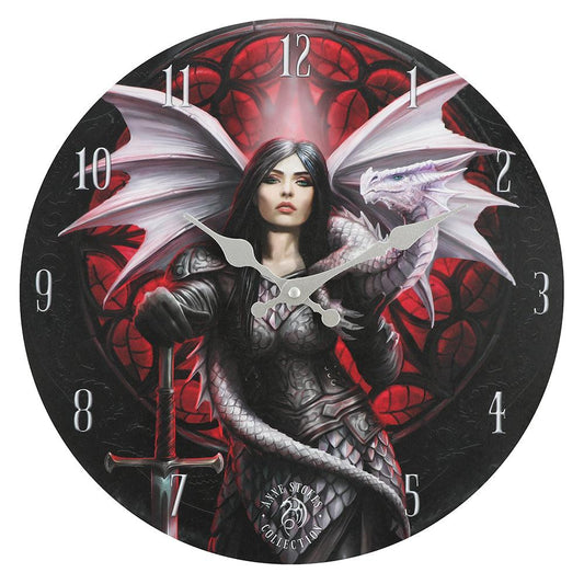 Valour Dragon & Knight Wall Clock by Anne Stokes