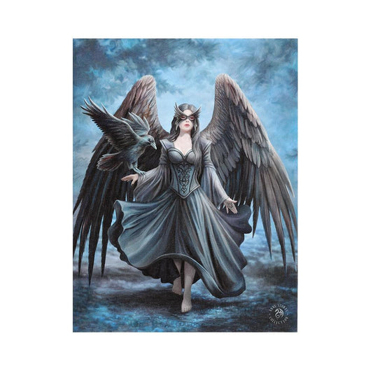 19x25cm Raven Canvas Plaque by Anne Stokes