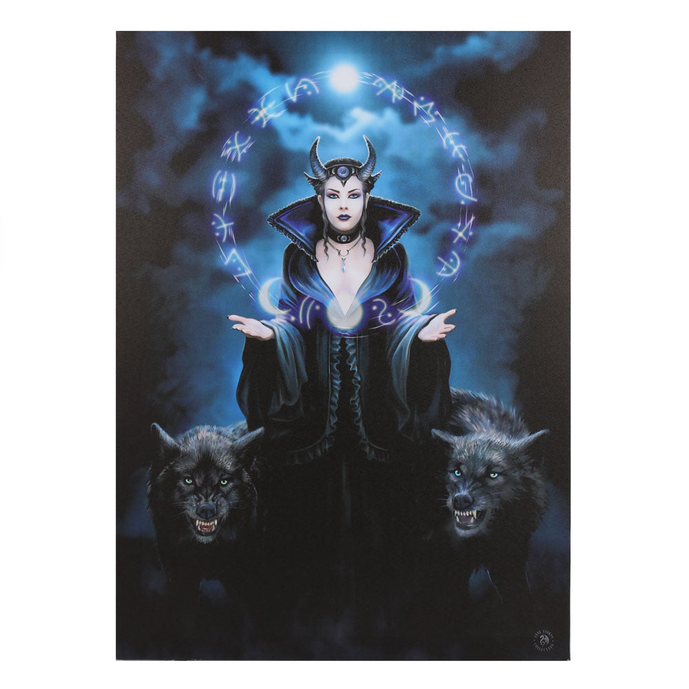 50x70cm Moon Witch Canvas Plaque by Anne Stokes