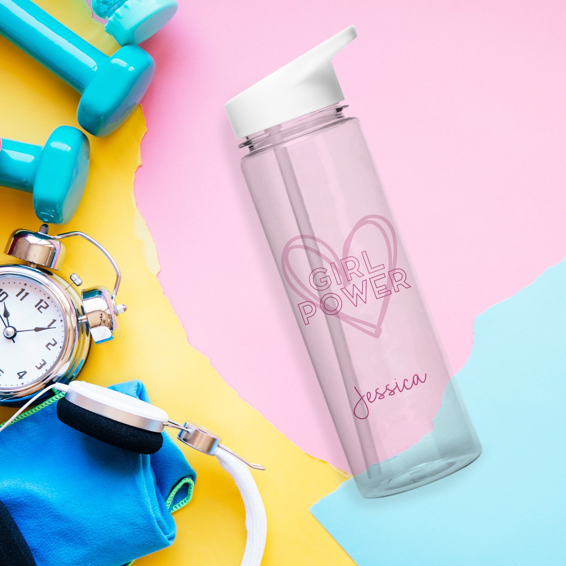 Personalised Girl Power Water Bottle - Myhappymoments.co.uk