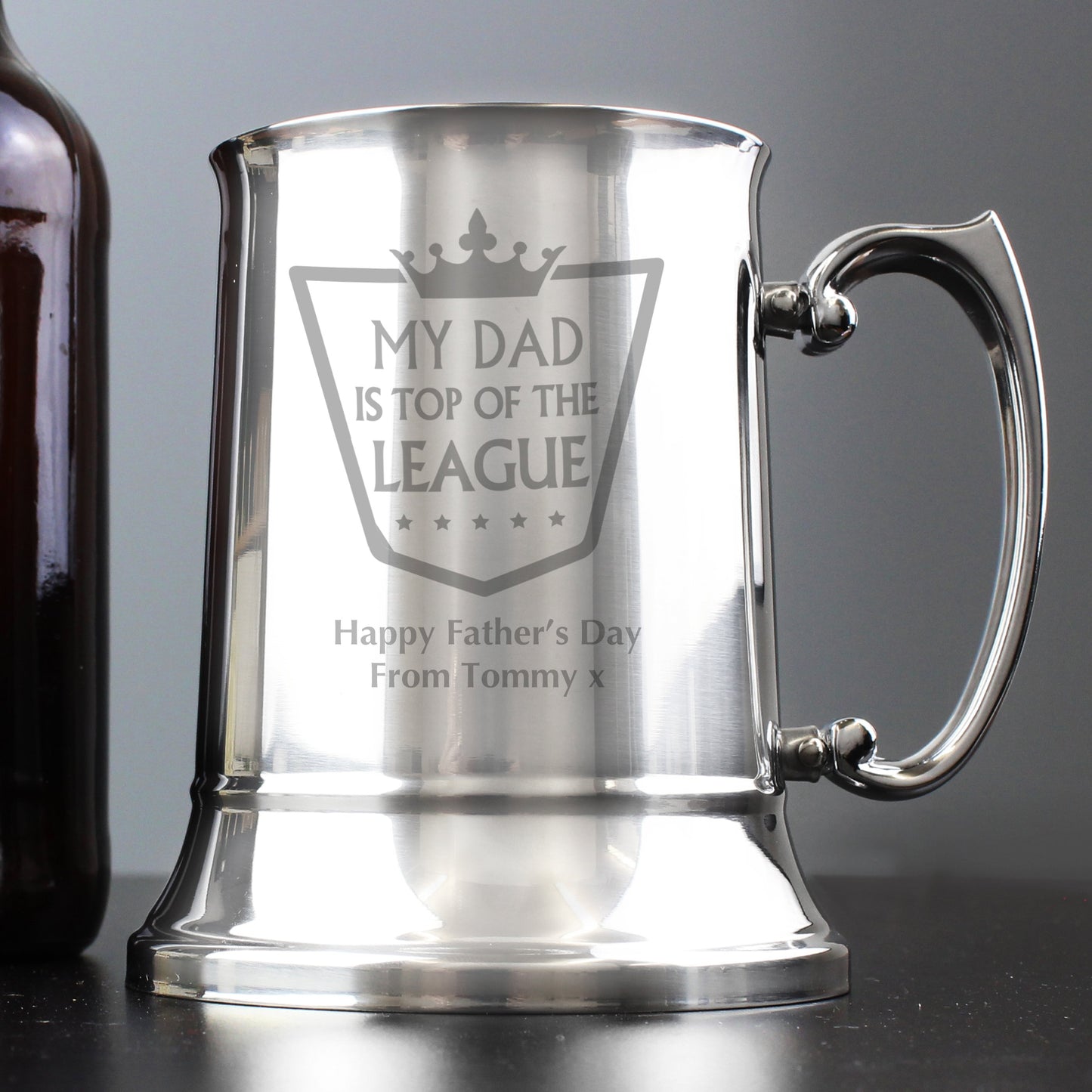 Personalised Top of the League Stainless Steel Tankard