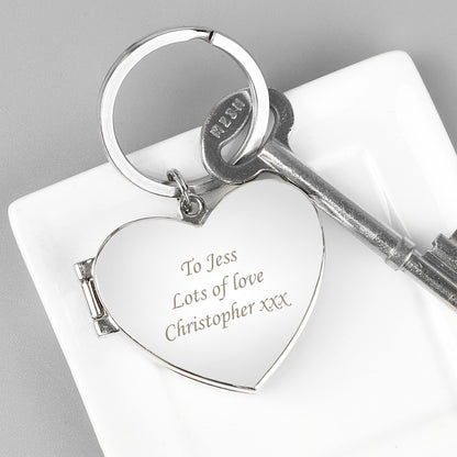 Personalised Heart Photo Locket Keyring