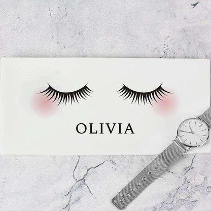 Personalised Eyelashes Ceramic Trinket Tray - Myhappymoments.co.uk