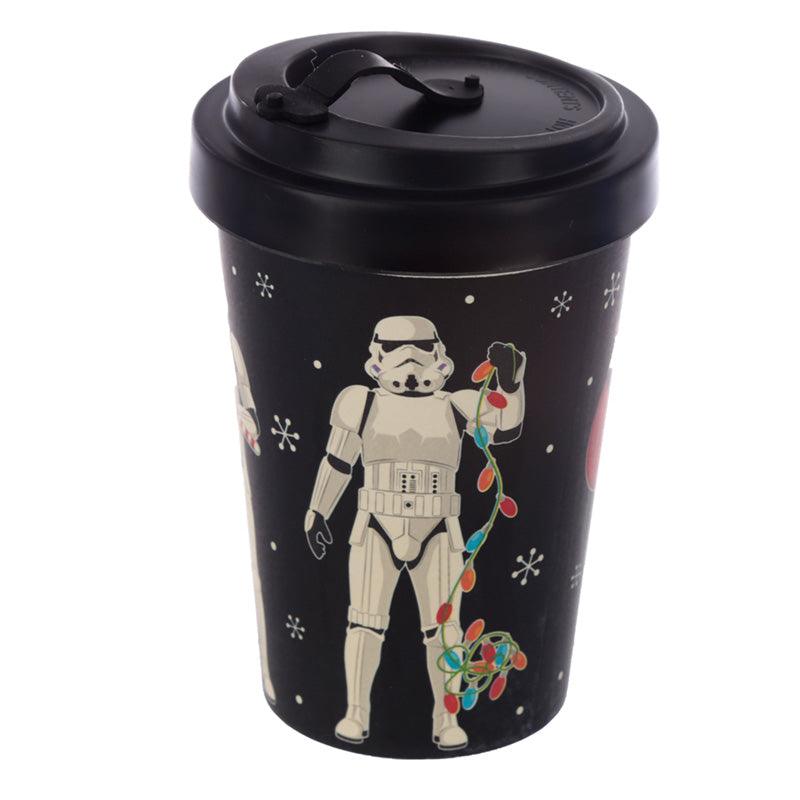 The Original Stormtrooper Christmas Black Reusable Screw Top Bamboo Composite Travel Mug