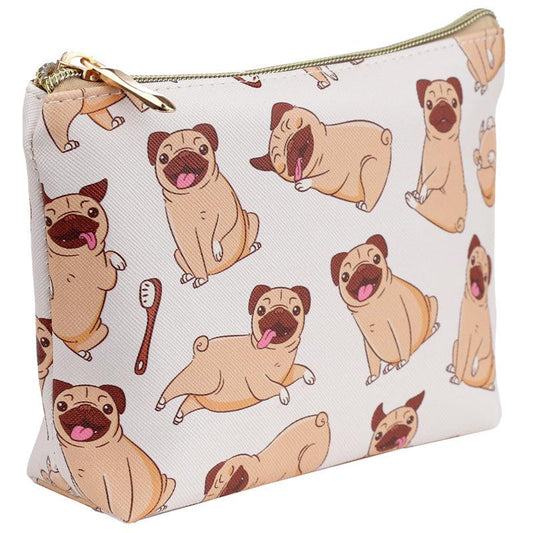 Mopps Pug Small PVC Toiletry Make Up Wash Bag