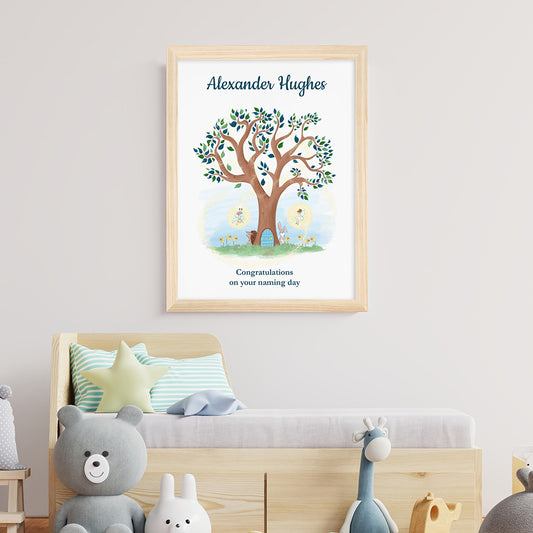 Personalised Fairy Tree Natural Framed Print