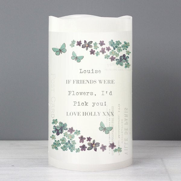 Personalised Forget Me Not LED Candle - Myhappymoments.co.uk