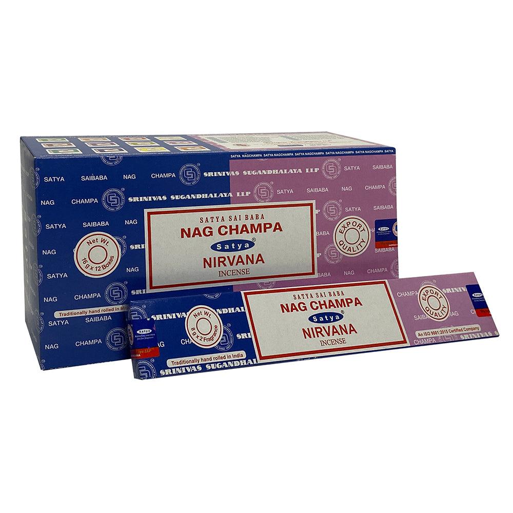 12 Pack of Combo Satya Incense Sticks - Nag Champa Nirvana