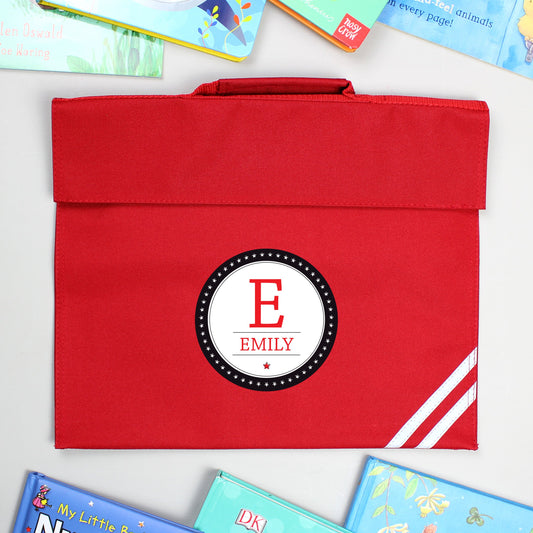 Personalised Initial Red Book Bag - Pukka Gifts