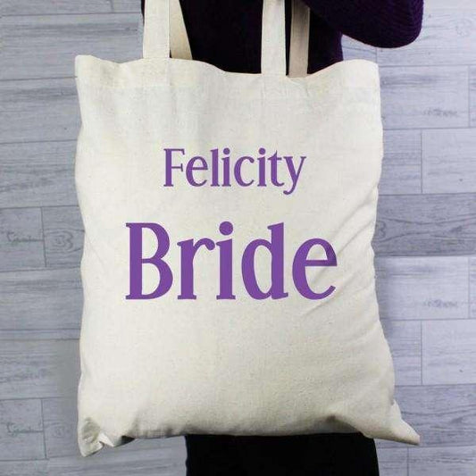 Personalised Bride Cotton Bag - Myhappymoments.co.uk