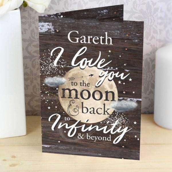 Personalised To the Moon & Infinity... Card - Myhappymoments.co.uk