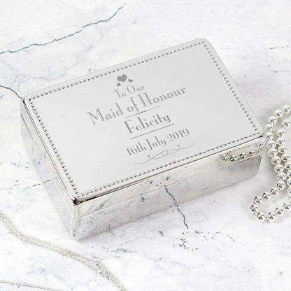 Personalised Wedding Maid of Honour Jewellery Box - Myhappymoments.co.uk