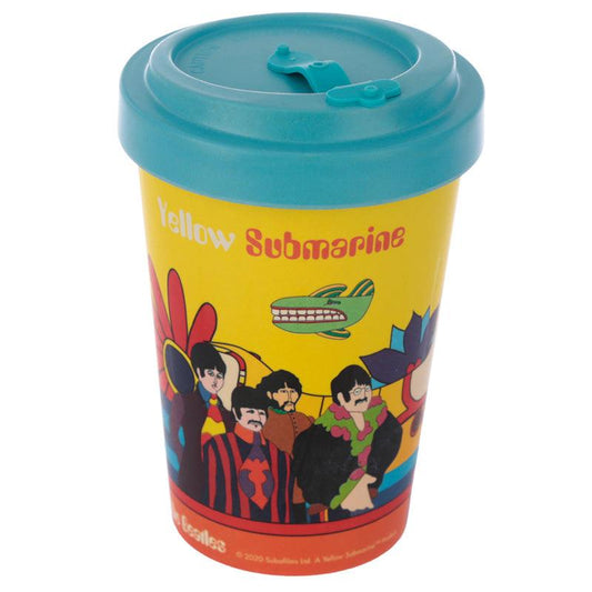 The Beatles Yellow Submarine Reusable Screw Top Bamboo Composite Travel Mug