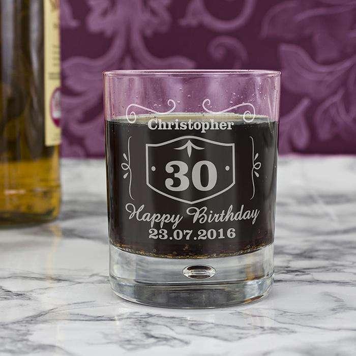 Personalised Birthday Whisky Glass - Myhappymoments.co.uk