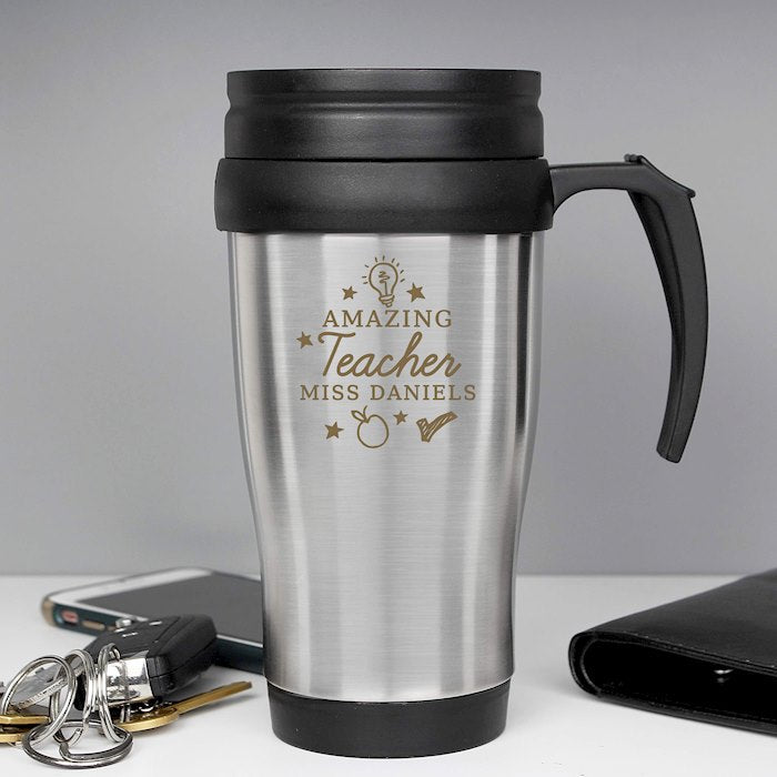 Personalised Amazing Teacher Travel Mug - Myhappymoments.co.uk